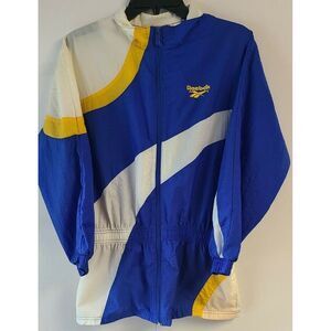 Vintage Reebok Spellout Full Zip Windbreaker Jacket Colorblock Women's L 90s
